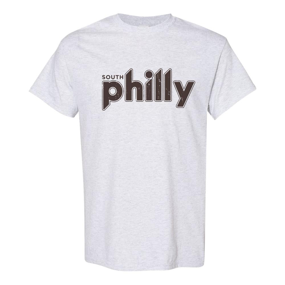 South Philly Vintage T-Shirt | South Philadelphia Retro Ash Tee Shirt the front of this shirt has the south philly vintage logo