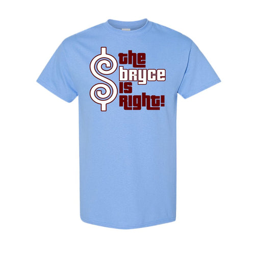 The Bryce is Right T-Shirt | The Bryce is Right Carolina Blue T-Shirt the bryce is right logo is on the front of this shirt