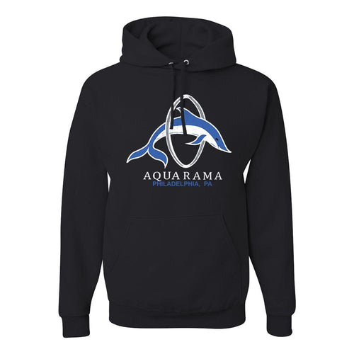 Philly Aquarama Pullover Hoodie | Philadelphia Aquarama Black Pull Over Hoodie the front of this hoodie has the aquarama logo
