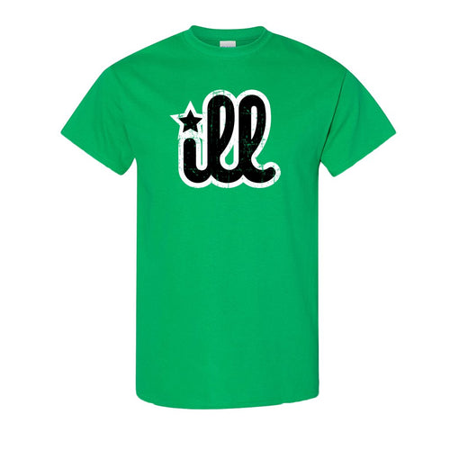 ILL Logo T-Shirt | ILL Logo Kelly Green T-Shirt the front of this shirt has the black and white ill logo